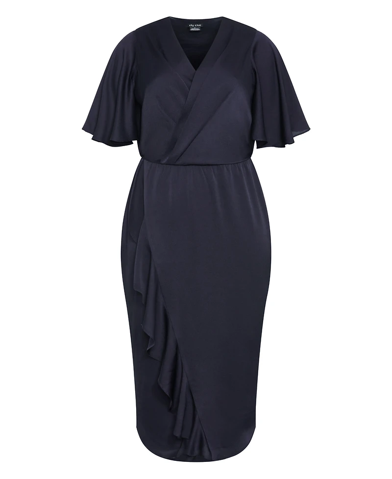 City Chic Women's Plus Soft Ruffle Dress