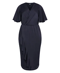 City Chic Women's Plus Soft Ruffle Dress