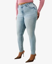 True Religion Plus Jennie Mid Rise Skinny Big T Flap Jeans