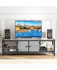 gaomon Tv Stand for up to Inches, Large Console Table with 2 Closed Storage Spaces and Open Compartments