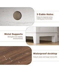 gaomon Tv Stand for 63 in, Entertainment Center with Adjustable Shelves, Farmhouse Cabinet Doors