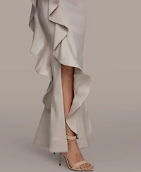 Donna Karan New York Women's Strapless Side Ruffle Gown