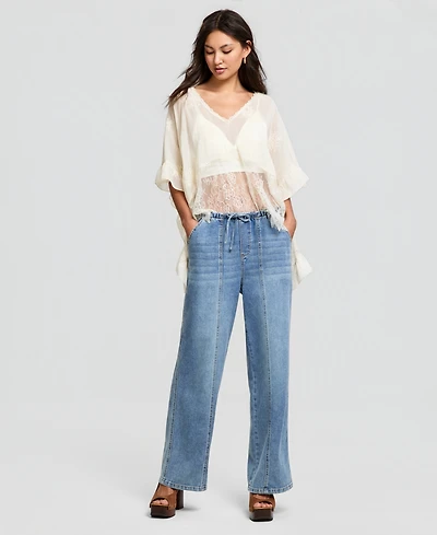 And Now This Women's Tie-Waist Drapey Jeans, Macy's Exclusive