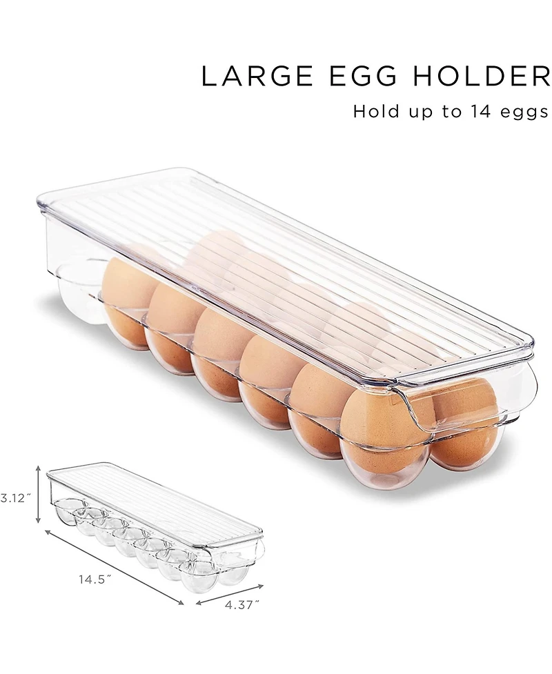 Sorbus 8-Piece Clear Open Bin Containers Set - Organize Fridge & Pantry Essentials