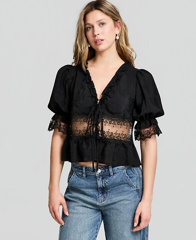 And Now This Women's Lace Trim Woven Top, Macy's Exclusive