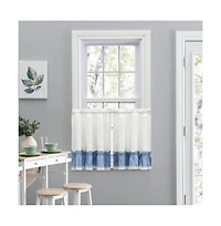 Ellis Curtain Madelyn Ruflled Victorian 1.5" Rod Pocket Window Curtain Tiers 82"x45" Slate
