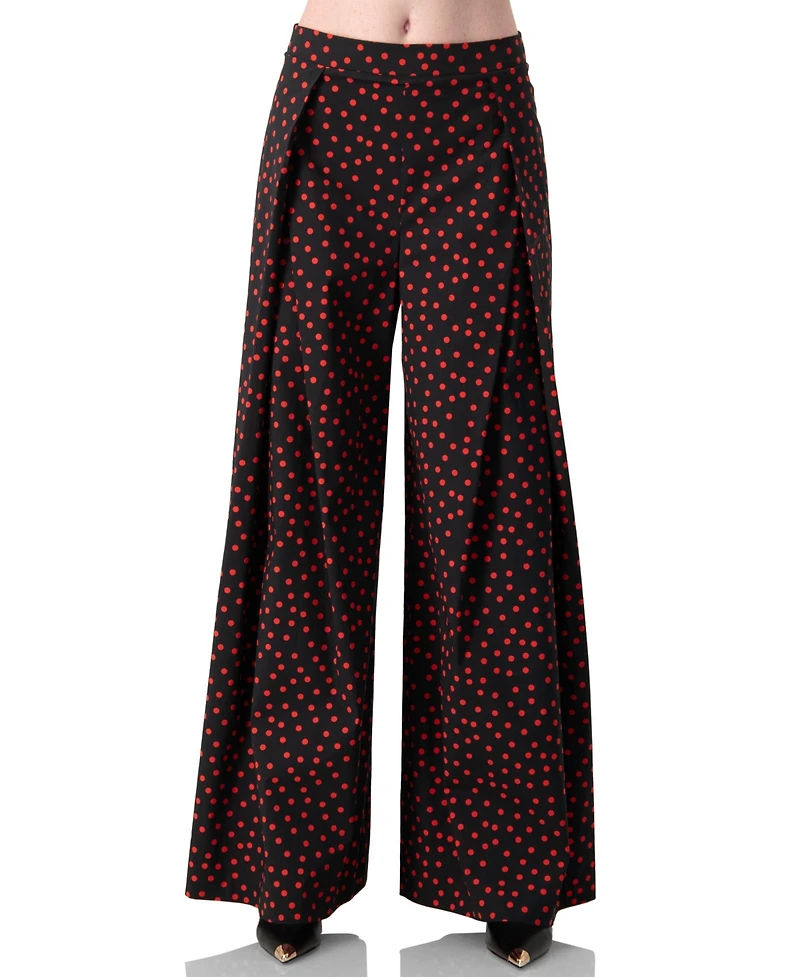 Ivonne Women's Wide-Leg Polka Dot Pants