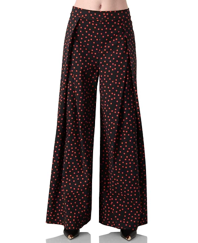 Ivonne Women's Wide-Leg Polka Dot Pants