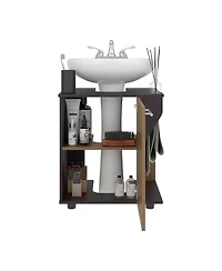 Fm Furniture Gila Bend Under Sink Storage Cabinet, Compact Design, with Two Shelves for Organizing Bathroom Items