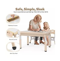 Kinder King Kids Table and Chair Set, Activity Desk for Drawing, Building Blocks, Play, Pink