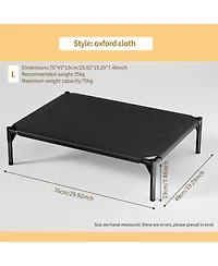 Aostirmotor Large Oxford Fabric Pet Bed in Black, Durable & Washable Dog Cat Cushion