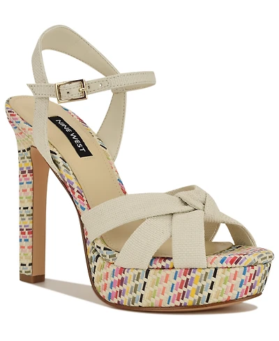 Nine West Women's Windee Knotted Platform Stiletto Sandals