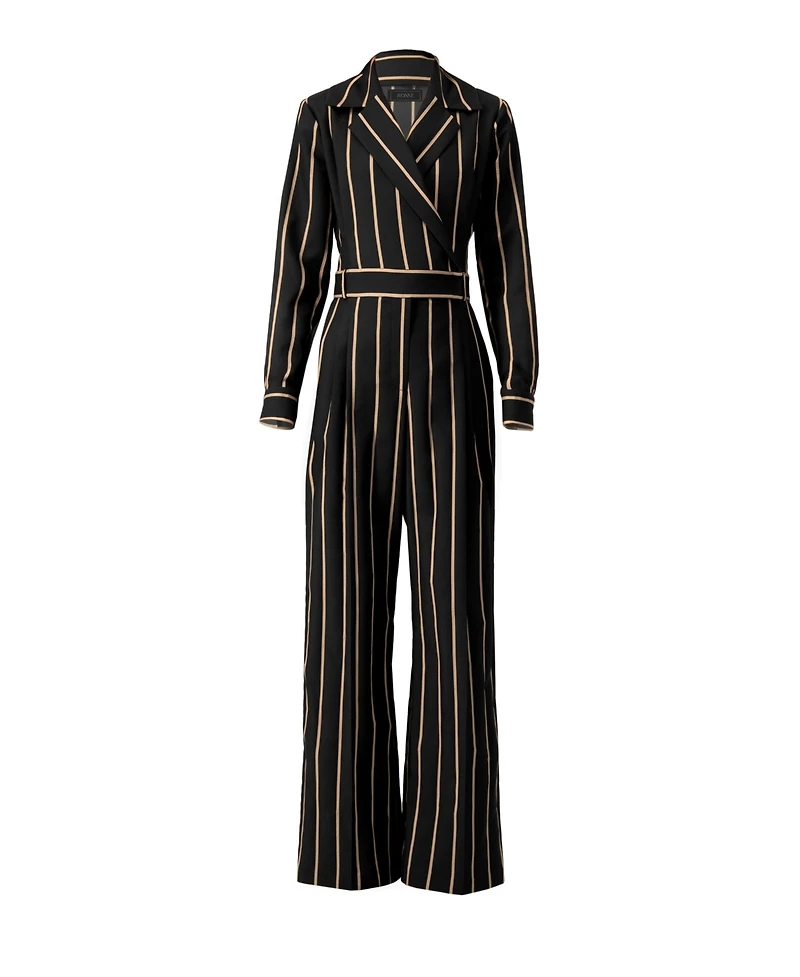 Ivonne Women's Striped Jumpsuit with Side Pockets