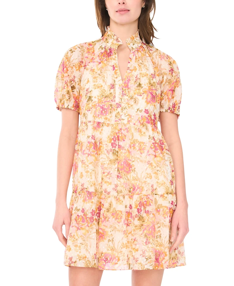 Msk Women's Short-Sleeve Babydoll Dress