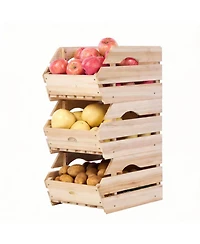 Yigii Wooden Stackable Storage Bins