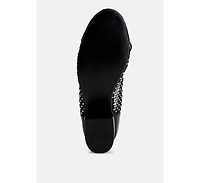 Tudum Rhinestone Detail Mesh Ballerinas