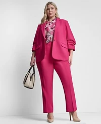 Dkny One Button Ruched Sleeve Blazer Essex Ankle Pant