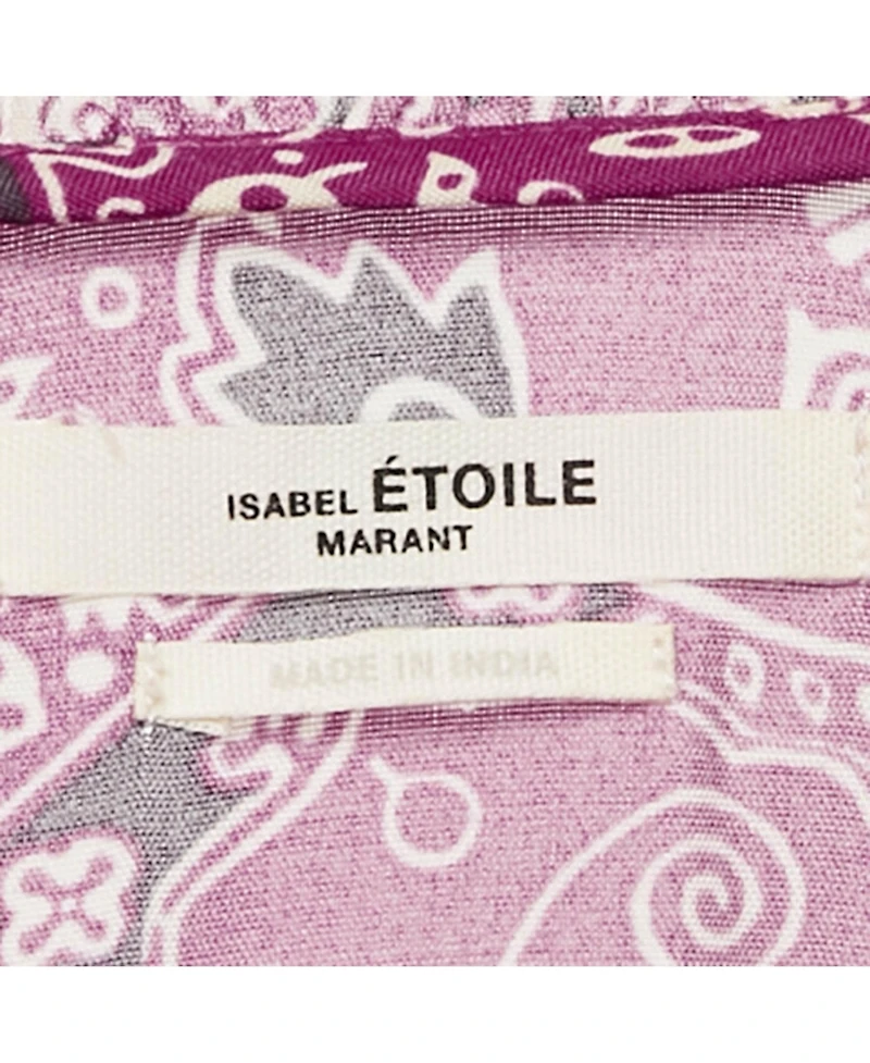 Pre-Owned Isabel Marant Women's Etoile Pink Printed Crepe Cescott Midi Dress