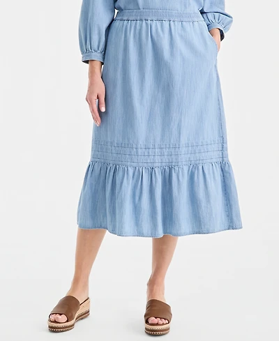 Style & Co Petite Mid-Rise Pull-On Skirt, Macy's Exclusive