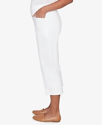 Alfred Dunner Petite The Royal Treatment Relaxed Flat Front Patch Pocket Capri Pants