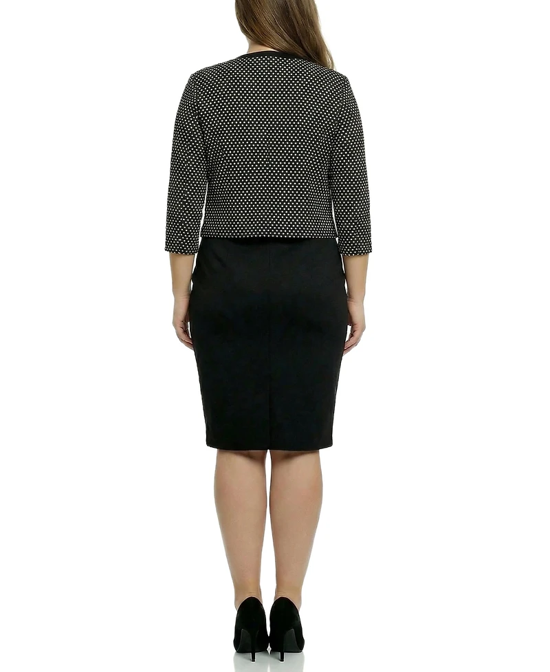 Ny Collection Plus 3/4 Sleeve Jacket and Dress Set