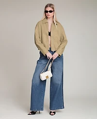 Avec Les Filles Women's Draped Zip Jacket