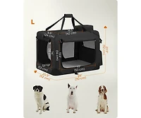 Cozito Foldable Soft Dog Crate, Portable Carrier with Steel Frame, Mesh Windows, Storage Pockets