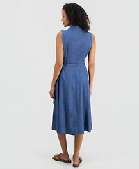 Nautica Women's Chambray Sleeveless A-Line Dress
