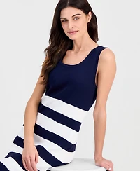 Tahari Asl Women's Striped Knit Tank Dress
