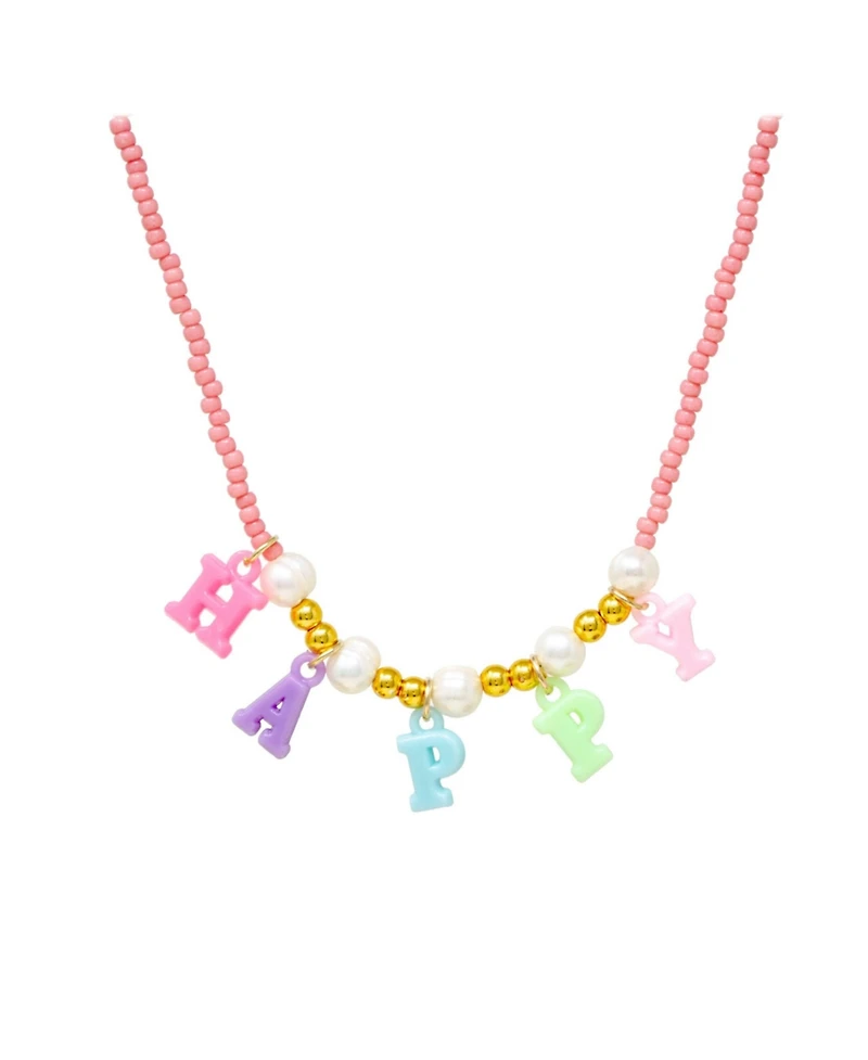 Zomi Gems Girls Happy Pink Bead Necklace