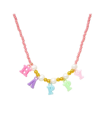 Zomi Gems Girls Happy Pink Bead Necklace