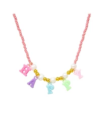 Zomi Gems Girls Happy Pink Bead Necklace