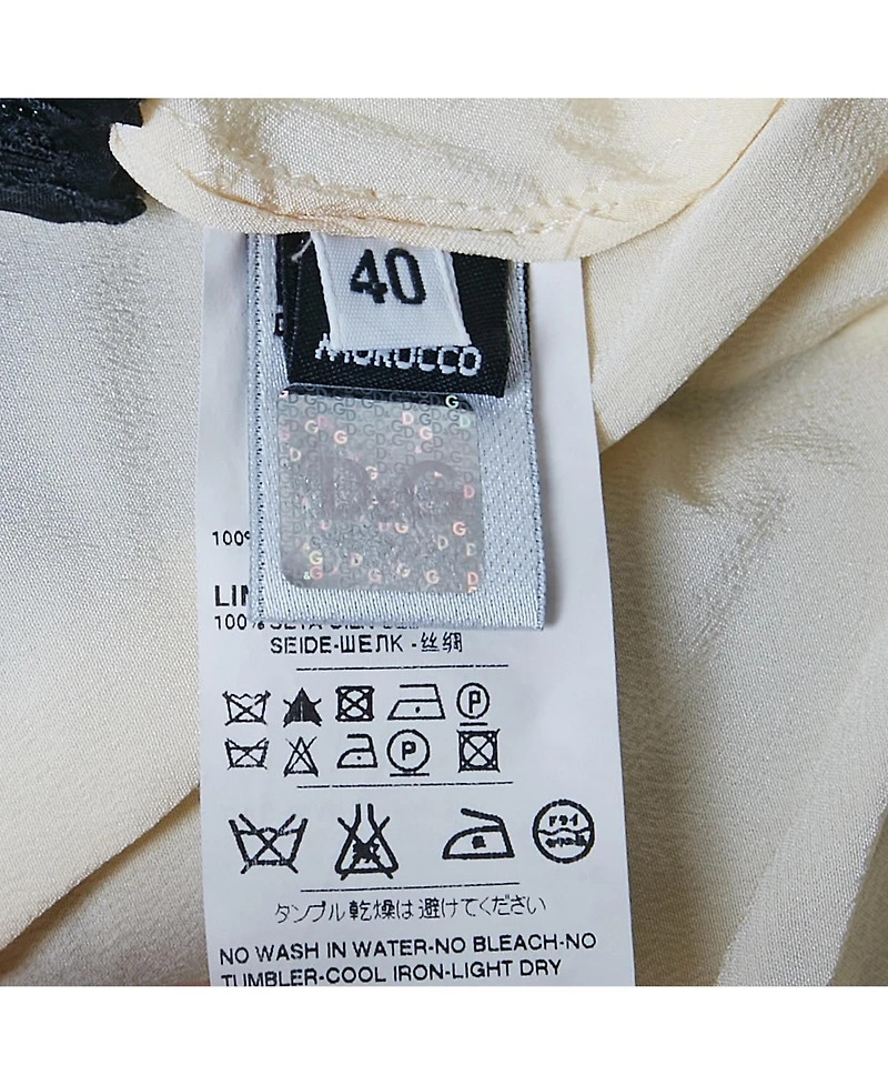 Pre-Owned Dolce & Gabbana Women's Pre-Owned D&g Cream Bow Print Silk Ruffle Mini Dress