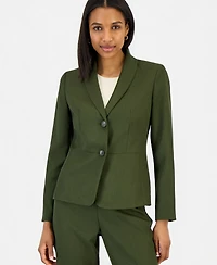 Le Suit Women's Two-Button Shawl Collar Blazer & Pants Suit, Regular Petite