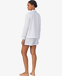 Lauren Ralph Women's 2-Piece Notch Collar Shirt and Shorts Pajama Set