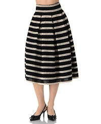 Ivonne Women's Striped Textured Midi Skirt