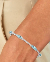 Macy's Cubic Zirconia (4.9 ct. t.w.) Rhodium Over Sterling Silver Tennis Bracelet