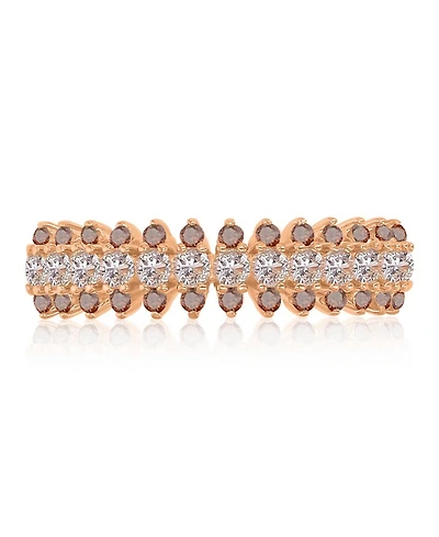 Macy's Coffee Cubic Zirconia (0.52 ct. t.w.) and Morganite (0.65 Spike Ring 14k Rose Gold Over Sterling Silver