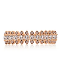 Macy's Coffee Cubic Zirconia (0.52 ct. t.w.) and Morganite (0.65 Spike Ring 14k Rose Gold Over Sterling Silver