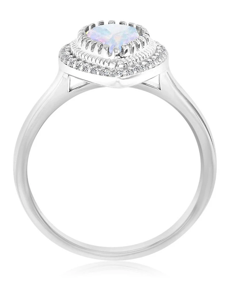 Macy's Cubic Zirconia (2.56 ct. t.w.) and Aurora Borealis (2.56 ct. t.w.) Pear Halo Ring