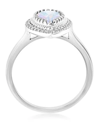 Macy's Cubic Zirconia (2.56 ct. t.w.) and Aurora Borealis (2.56 ct. t.w.) Pear Halo Ring