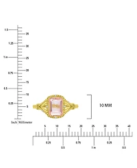Macy's Diamond (0.017 ct. t.w.) & Morganite (1.55 Quartz Ring 10k Yellow Gold