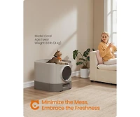 Cozito Xl Enclosed Cat Litter Box with Slide-Out Tray, Grate Top, Leak-Resistant Design, Adjustable Door
