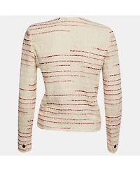 Pre-Owned Isabel Marant Women's Etoile Cream /red Striped Tweed Glenn Jacket