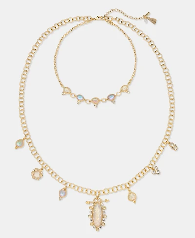 lonna & lilly Two-Row Stone Pendant Necklace