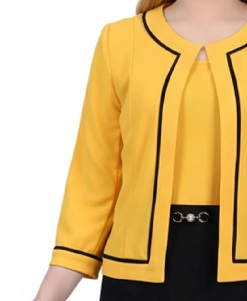 Ny Collection Petite 3/4 Sleeve 2 Piece Dress Set