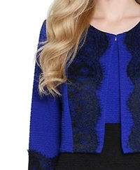 Ny Collection Petite Lace-Detail 2 Piece Textured Knit Dress Set