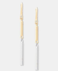 Dkny Two-Tone Bar Statement Double Drop Earrings
