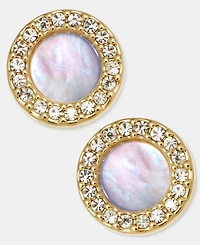 Dkny Mother of Pearl Inlay Statement Stud Earrings