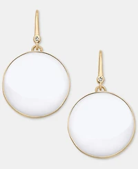 Dkny White Large Drama Inlay Drop Earrings
